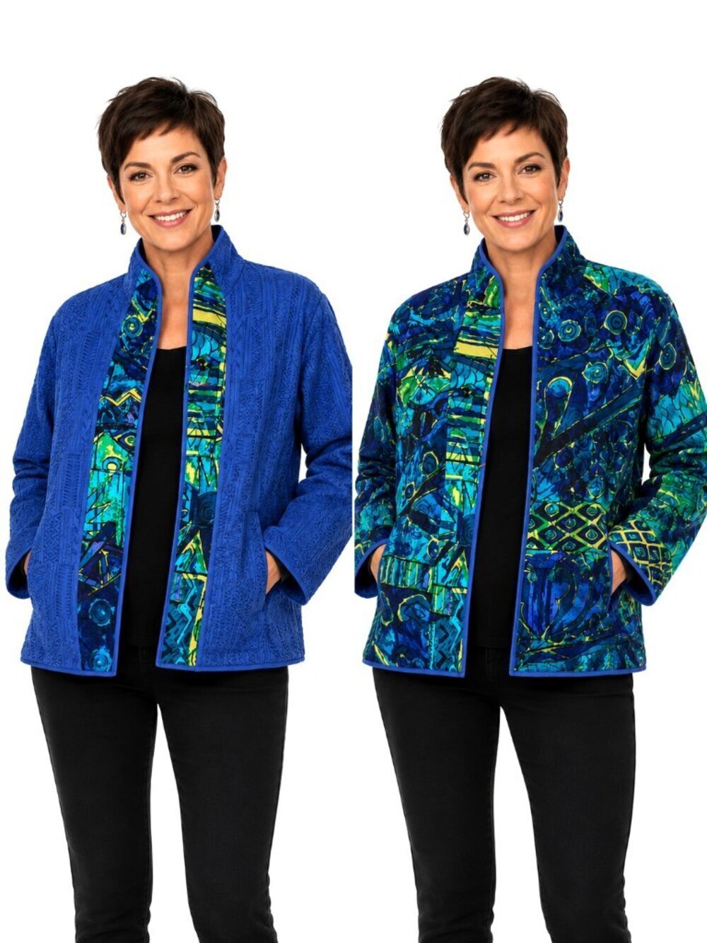 Chico's Reversible Silk Embroidered Jacket